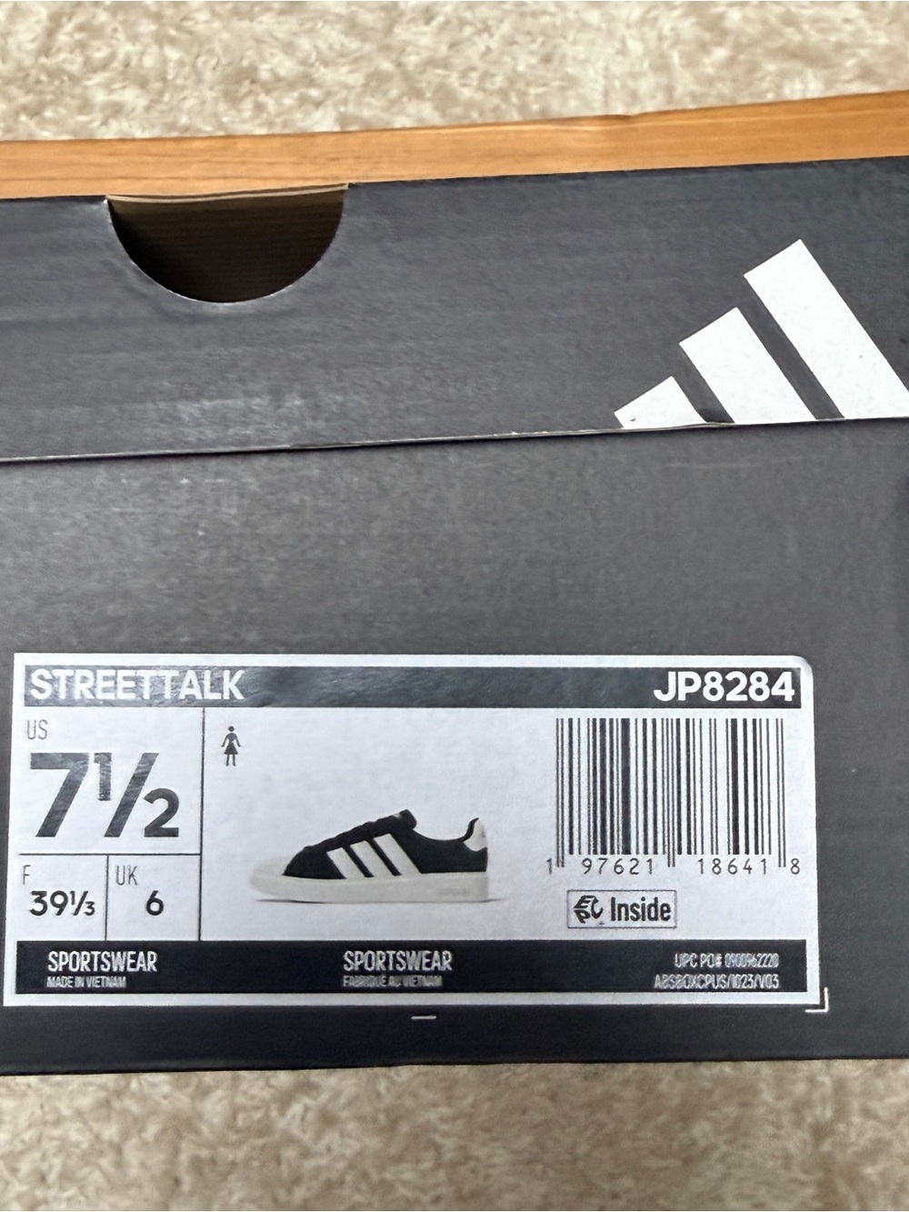 adidas Streettalk black and white women’s 7.5 - Picture 2 of 6